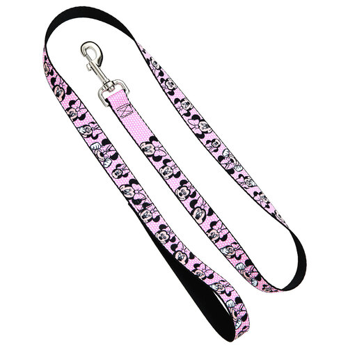 Disney Minnie Mouse Pink & White Polka Dot Pet Leash By Buckle-Down - 48 Inch