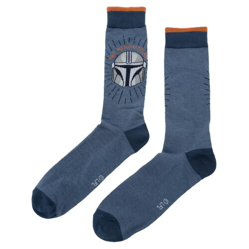 Star Wars The Mandalorian 'Helmet' Crew Socks - Shoe Size 6-12 - New, With Tags