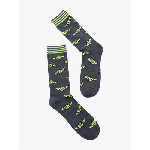 Star Wars The Mandalorian The Child Face Crew Socks - Mens Shoe Size 6.5-12 - New