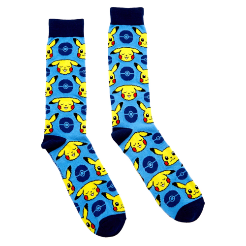 Pokemon Pikachu Toss Crew Socks By Pokemon - Mens Size 8-12 - New, With ...