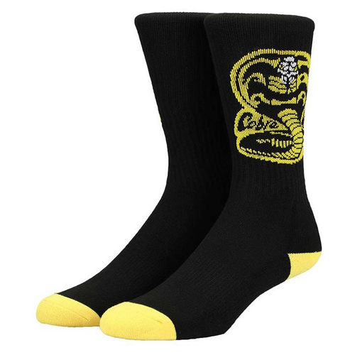 Cobra Kai Logo Black Crew Socks By Bioworld - Mens Size 8-12 - New, With Tags