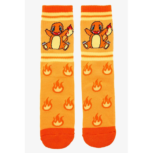 Pokemon Charmander Flame Crew Socks By Pokemon - Mens Size 5-8 - New, With Tags
