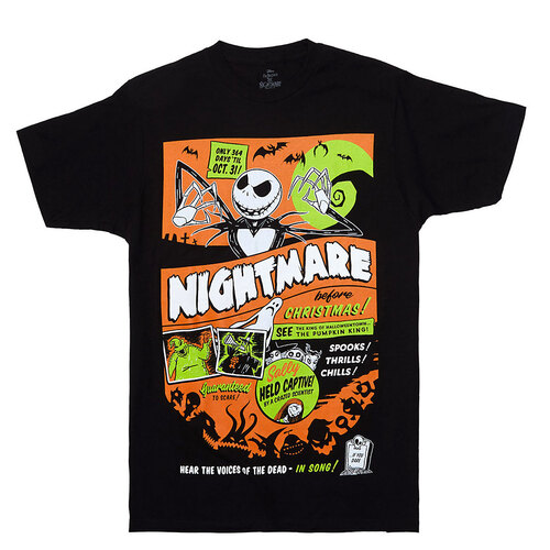 Disney The Nightmare before Christmas Neon Poster T-Shirt (M) By Disney - New, With Tags