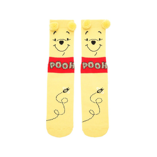 Winnie The Pooh Pom Pom Crew Socks By Disney - Shoe Size 5-10 - New, With Tags