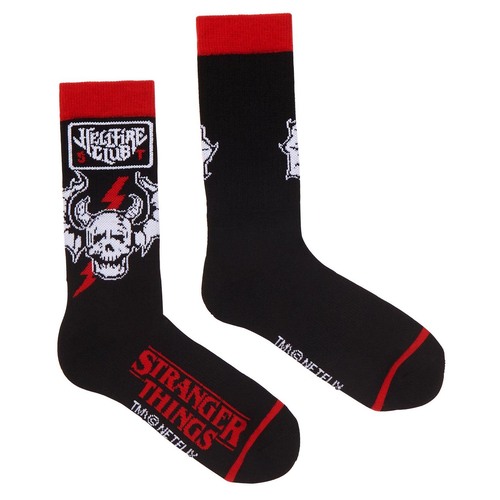 Stranger Things Hellfire Club Crew Socks By Bioworld - 8-12 - New