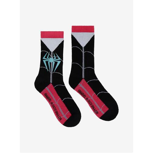 Spider-Man Across The Spiderverse Ghost-Spider Crew Socks By Bioworld - Shoe Size 5-10 - New