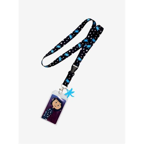 Coraline Dragonflies Allover Print Lanyard - New, With Cardholder & Charm