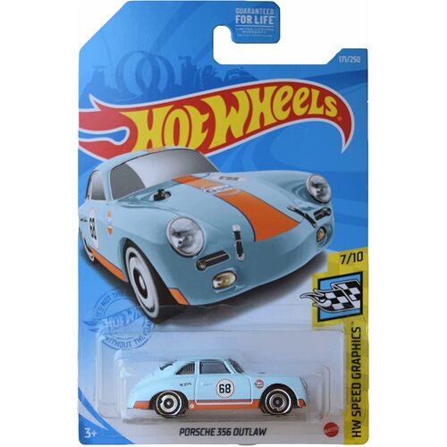 Hot Wheels - HW Speed Graphics - Porsche 356 Outlaw 7/10 [Blue] 171/250 Collectible Vehicle - New, Unopened