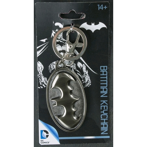 DC Batman Logo Pewter Keychain - New, Mint Condition