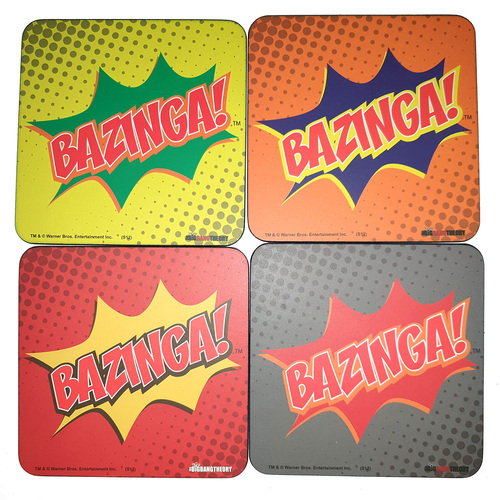 The Big Bang Theory 'Bazinga!' Coaster Set Of 4 - Collectible Coasters - New In Package