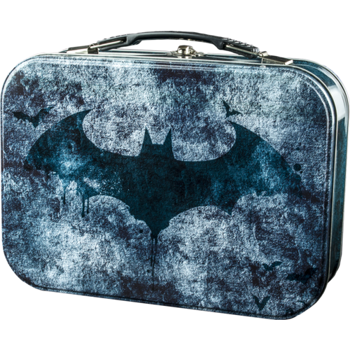 DC Batman Arkham Knight Logo Lunchbox Metal Case - New, Licensed