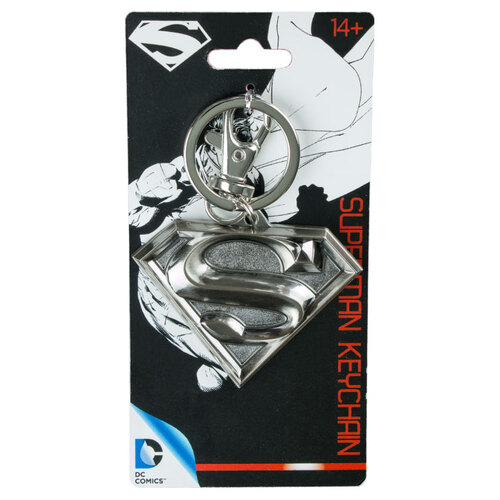 DC Comics Superman Logo Pewter Keychain - New, Mint Condition