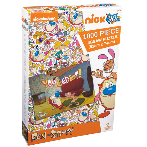 Ikon Collectables Nickelodeon Ren And Stimpy You Eediot! 1000 Piece Jigsaw Puzzle - New, Sealed