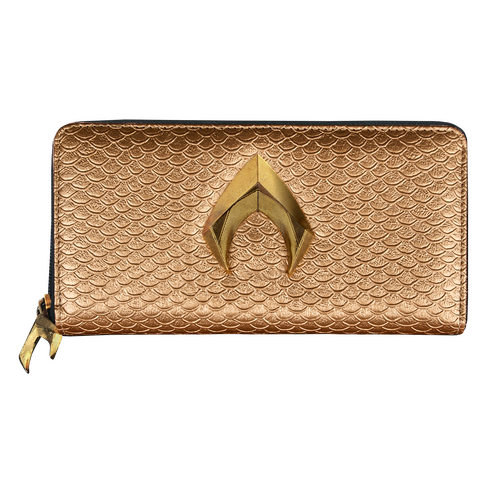 Aquaman 8" Logo Gold Scales Clutch Purse - New, With Tags