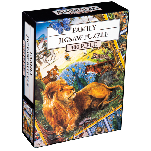 Ikon Collectables Animalia Book Cover Family 300 Piece Jigsaw Puzzle - Limited Edition - New, Sealed