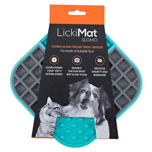 Lickimat SloMo Oral Health Boredom Buster For Cats & Dogs - Blue