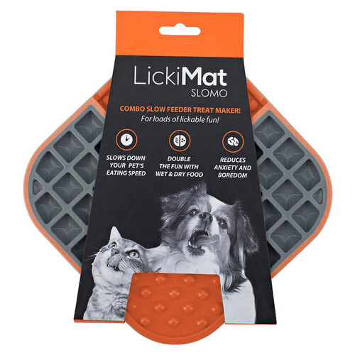 Lickimat SloMo Oral Health Boredom Buster For Cats & Dogs - Orange