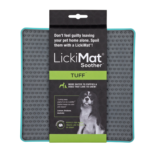 Lickimat Tuff - Soother, Blue - Oral Health Boredom Buster For Dogs
