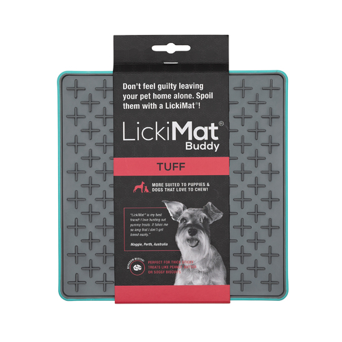 Lickimat Tuff - Buddy, Blue - Oral Health Boredom Buster For Dogs