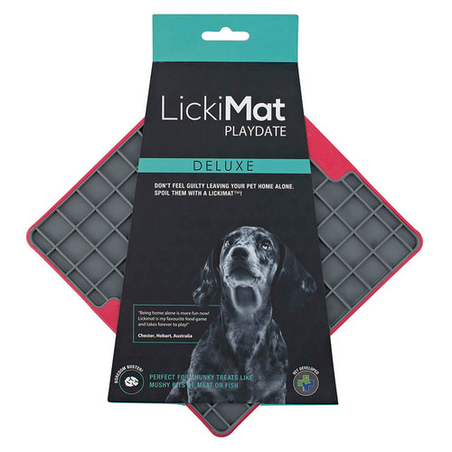 Lickimat Tuff - Playdate, Red - Oral Health Boredom Buster For Dogs
