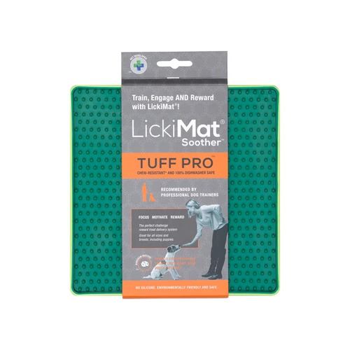 Lickimat Tuff Pro - Soother, Green - Oral Health Boredom Buster For Dogs