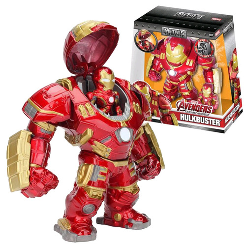 Jada Toys Metals Die Cast M132 Marvel Avengers 6.5" Hulkbuster And 2.5" Iron Man - New, Mint Condition