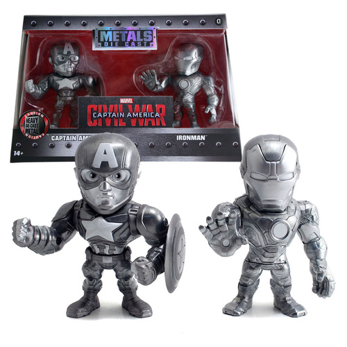 Jada Toys Metals Die Cast #M51 4" Two Pack - Captain America Civil War (Captain America & Iron Man) - New, Mint Condition