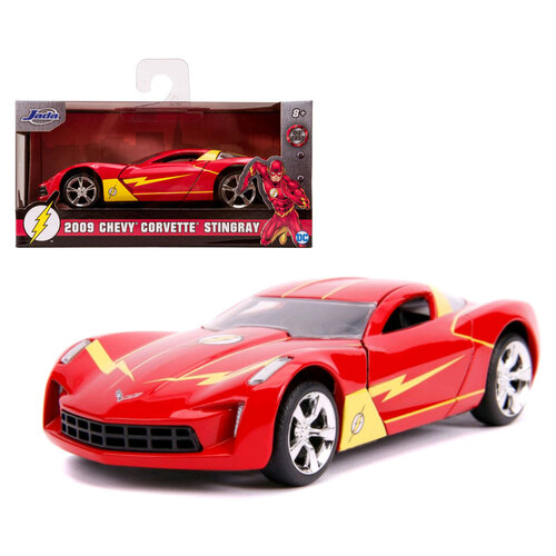 Jada Toys Metals Hollywood Rides - The Flash 2009 Chevy Corvette Stingray - New, Mint Condition