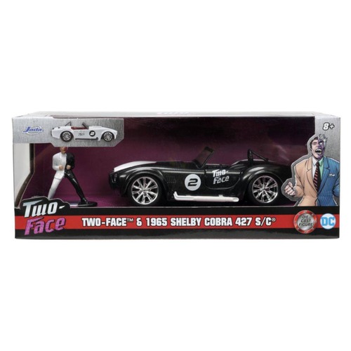Jada Toys #33091 DC Comics 1965 Shelby Cobra with Two-Face Figure 1:32 Scale Die-Cast Collectible Vehicle - New, Unopened