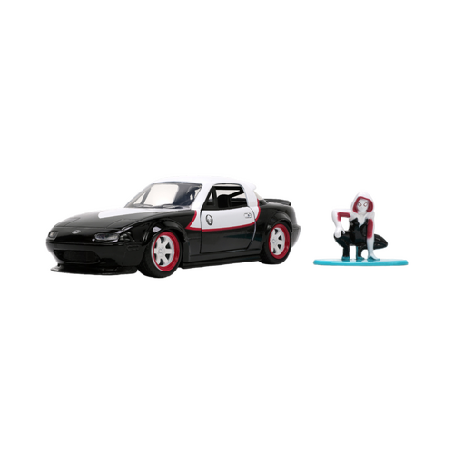 Jada Toys Marvel Spider-Man #33662 Ghost Spider & 1990 Mazda Miata 1:32 Scale Die-Cast Collectible Vehicle - New, Sealed