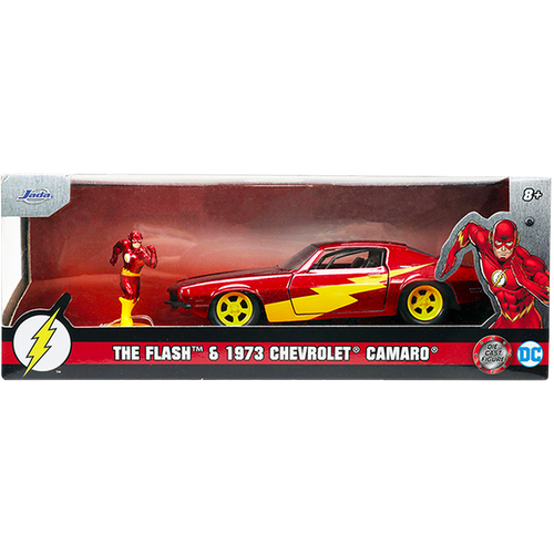Jada Toys #33086 DC Comics The Flash 1973 Chevy Camaro With The Flash Die-Cast Collectible Vehicle - New, Unopened