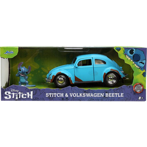 Jada Toys #33251 Lilo & Stitch Beaten Up VW Beetle (With Stitch) Die-Cast Collectible Vehicle - New, Unopened
