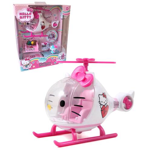 Jada Toys Sanrio Hello Kitty Emergency Rescue Helicopter Collectible Playset - New, Mint Condition
