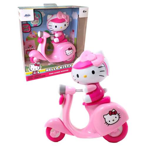 Jada Toys Hello Kitty Figurine And Push Along Scooter Collectible Playset