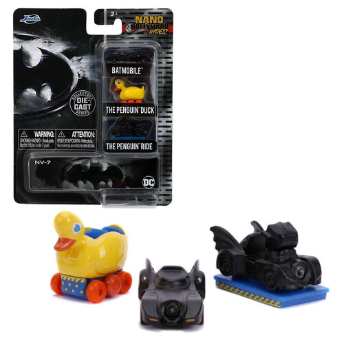 Jada Toys Nano Hollywood Rides DC Batman NV-7 Die-Cast Collectible Vehicle (3 Pack) - New, Sealed