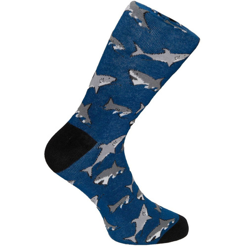 Novelty Swimming Sharks Crew Socks By Kenji - One Size Fits Most - New