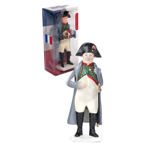 Indoor/Outdoor Ornament - Solar Napoleon Garden Figure By Kikkerland In Gift Box