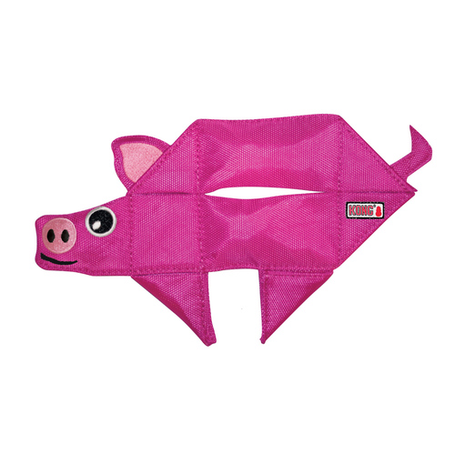 KONG Ballistic Flatz For Dogs in Two Sizes and Six Designs [Design: Pig]