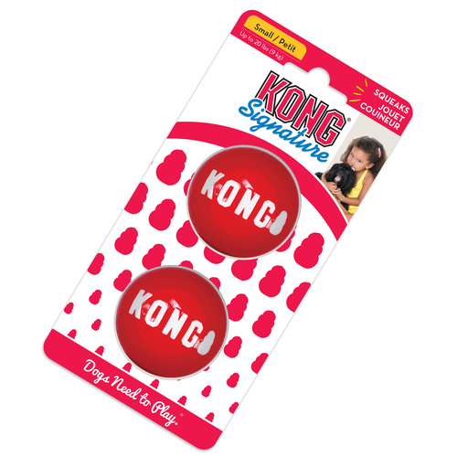 KONG Signature Balls For Dogs in Three Sizes (Packs of Two Balls) [Size: Small]