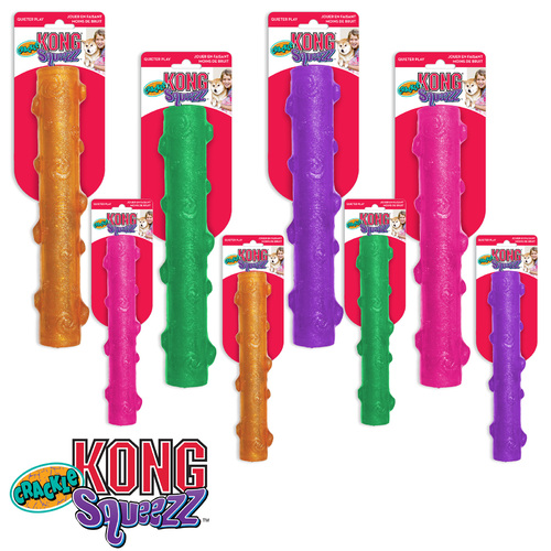 Kong Squeezz Crackle Stick Toy for Dogs Medium Or Large