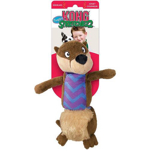 Kong Stretchezz Tugga Otter - Large - Tug/Squeak Toy For Dogs