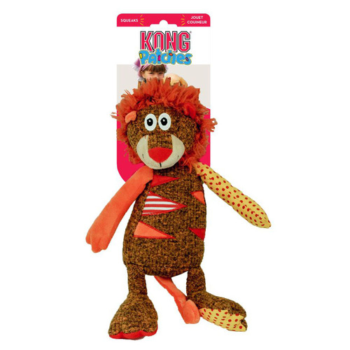 Kong Patches Lion - Plush Squeaker Toy For Dogs - Small