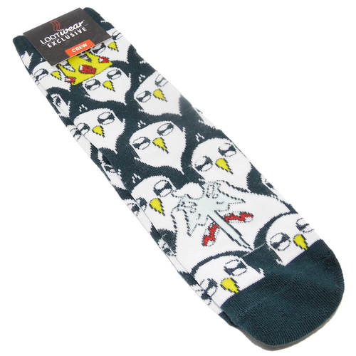 Adventure Time 'Penguins' Crew Socks - Loot Crate Exclusive - New - Mens Size 6-12