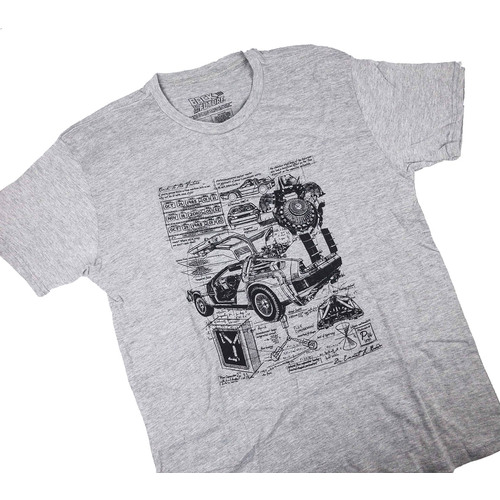 Back To The Future 'DeLorean Blueprint' T-Shirt - Loot Crate Exclusive - New  [Size: XXL]