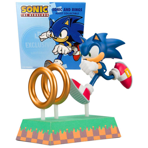 Sonic The Hedgehog And Rings Collectible Figure - Loot Crate Exclusive - New, Mint Condition