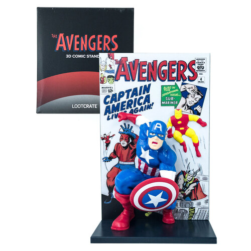 Captain America Collectible Figure - 3D Avengers Comic Standee - Loot Crate Exclusive - New, Mint Condition
