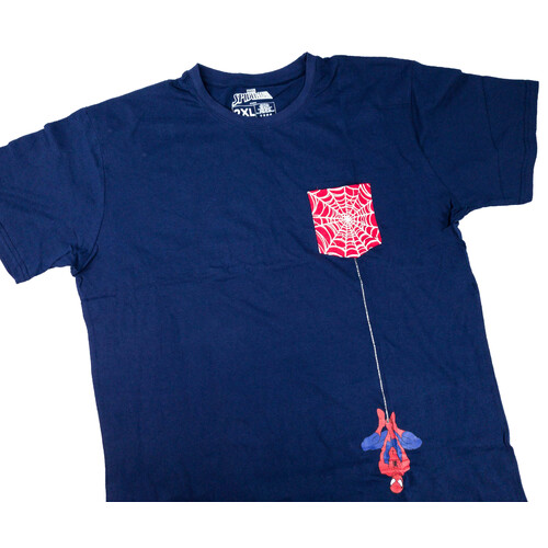 Marvel Spider-Man Tee Shirt with Pocket - Loot Crate Exclusive - 2XL New, Printed Tags