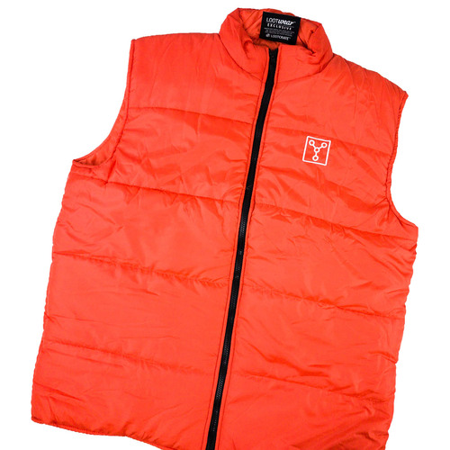 Back To The Future Cosplay - Marty's Orange Puffer Vest Exclusive Mens Size XXL - New & Sealed