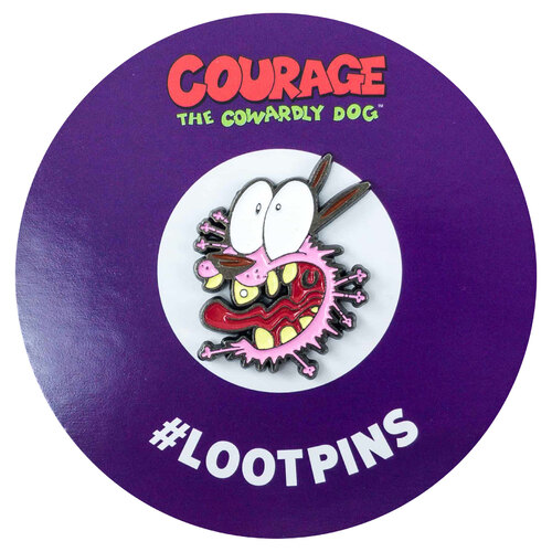 Courage The Cowardly Dog Enamel Pin/Brooch By Loot Crate - New, Mint Condition