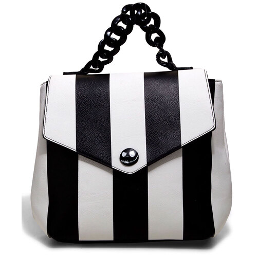 Loungefly Disney The Nightmare Before Christmas Black & White Striped Mini Backpack - New, Mint Condition
